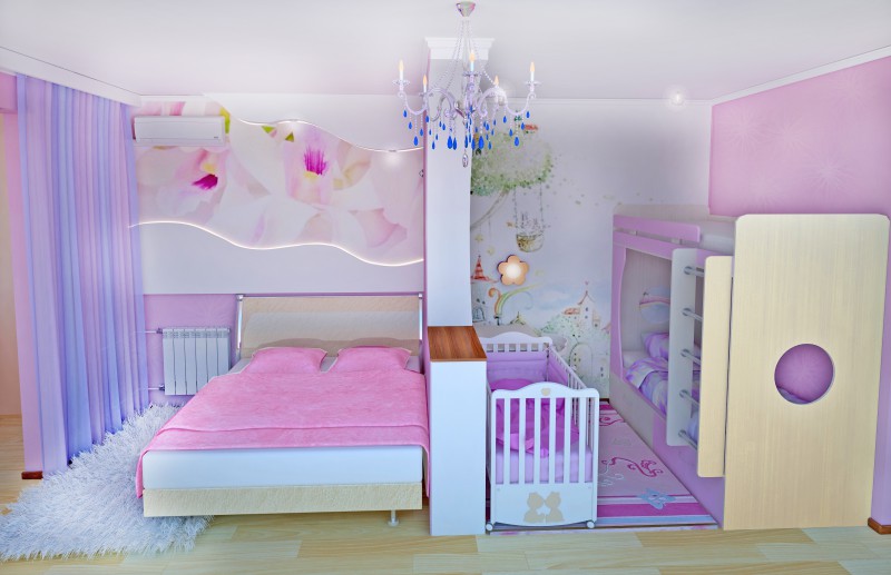 Spavaća soba za roditelje: kombinirajte spavaću sobu i dječji vrtić