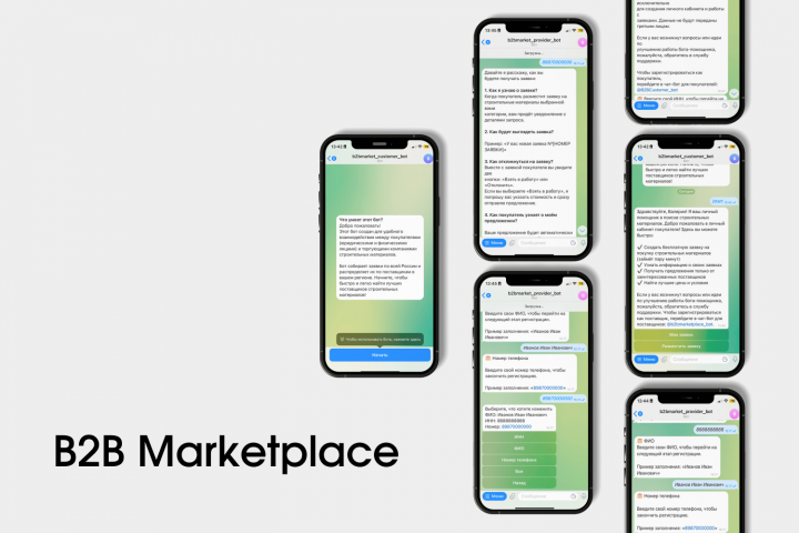 Разработка B2B‑маркетплейса строительных материалов с Telegram‑ботами