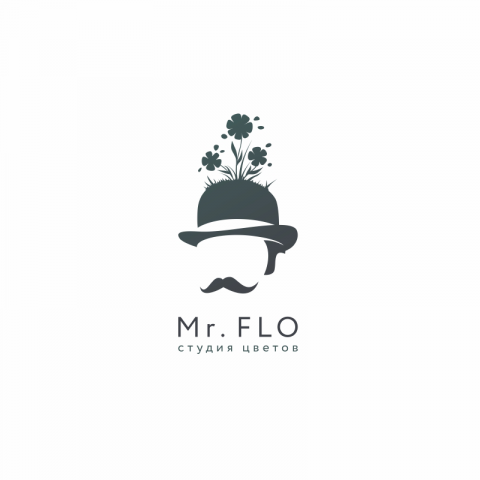 Логотип студии цветов Mr. Flo