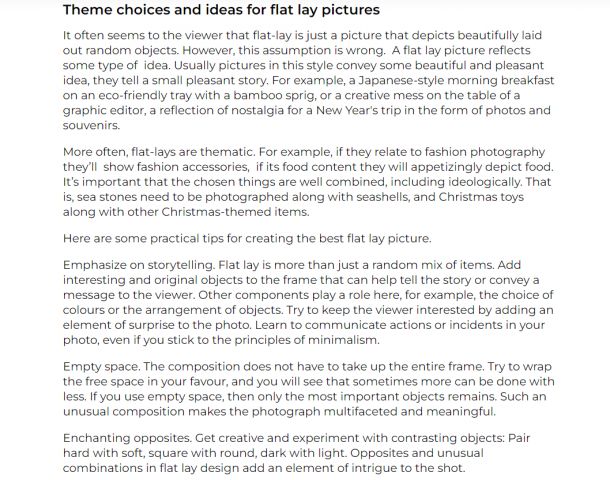 What is flat lay photography?