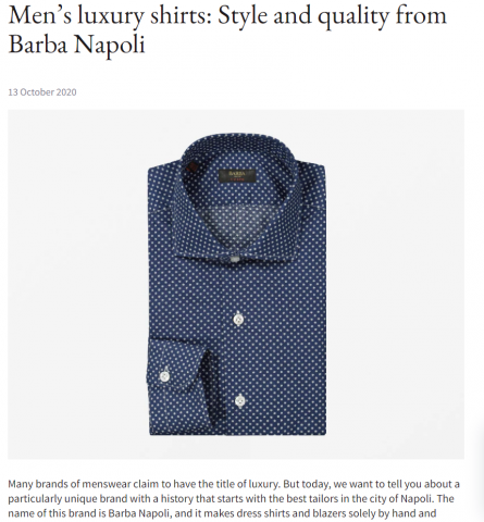 Men’s luxury shirts: Style and quality from Barba Napoli