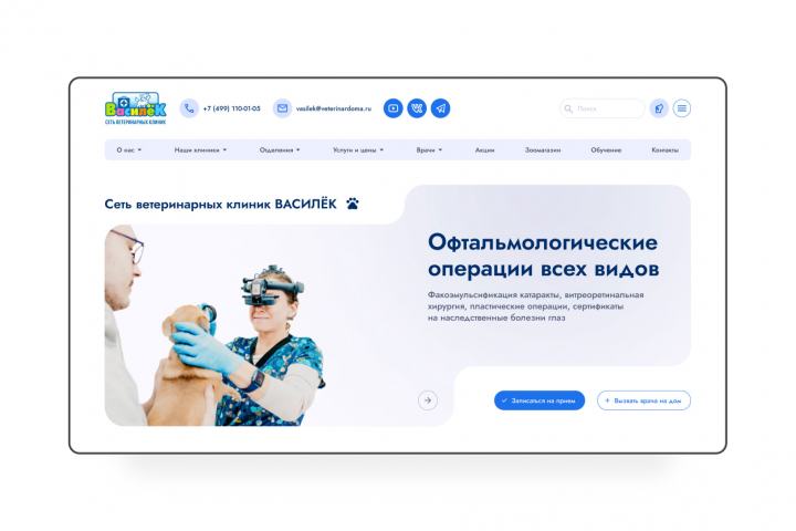 Дизайн сайта ветеринарной клиники