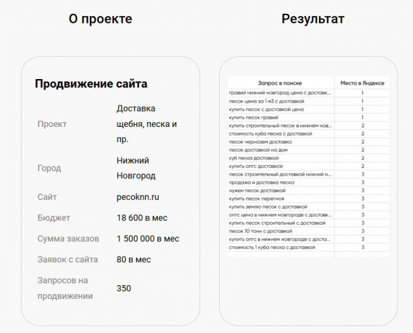Продвижение по запросам pecoknn.ru