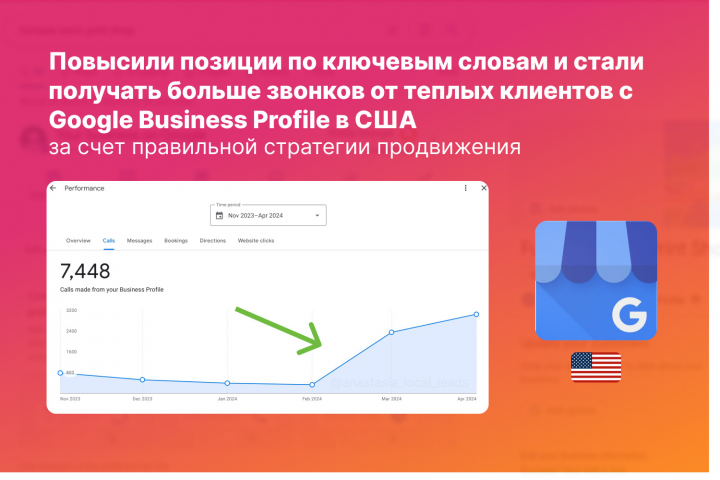Рост звонков от клиентов за счет SEO продвижения Google Business