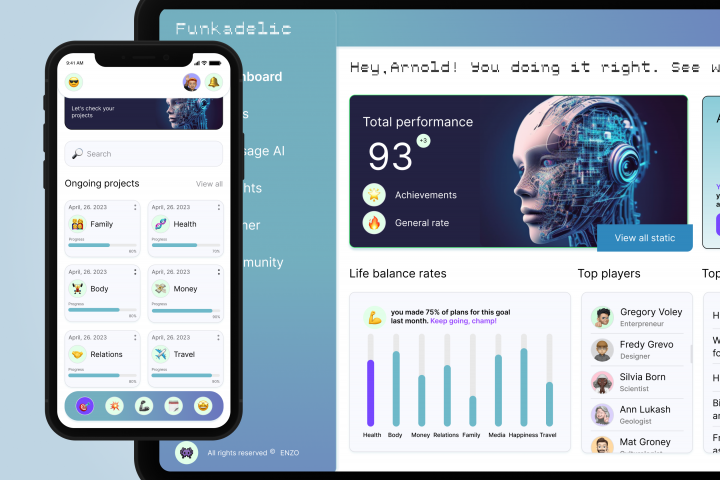Сайт + дизайн приложения для AI проекта на Webflow