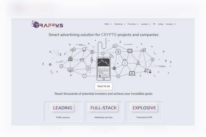 Smart advertising solution for CRYPTO projects and