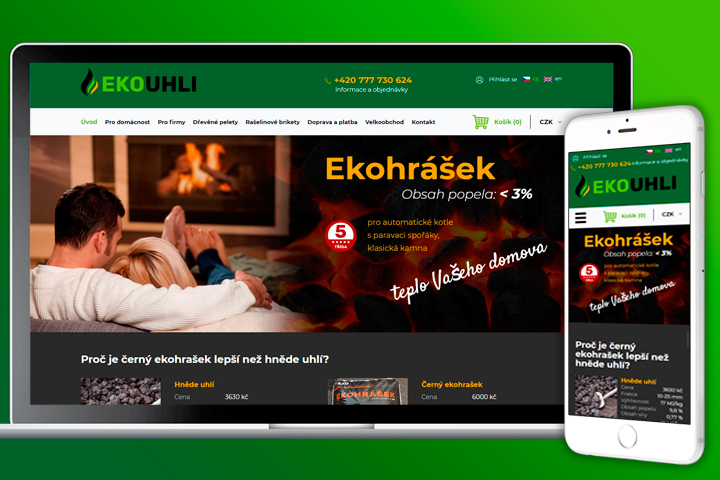 Сайт EKOUHLI на OpenCart