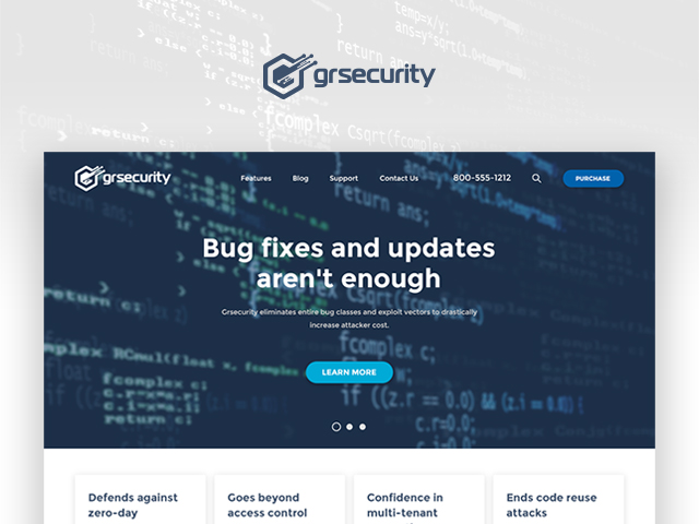 Дизайн сайта Grsecurity.