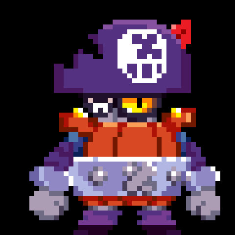 небольшая анимация ходьбы Дэррила (из Brawl stars)