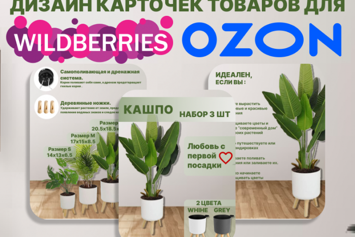 Инфографика карточек товаров для маркетплейс