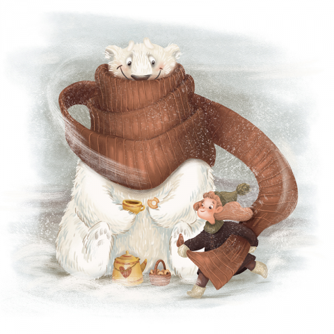 Friends forever. White bear