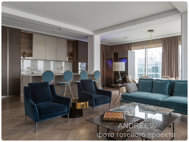 Фотография реализованного проекта квартиры. 150м2