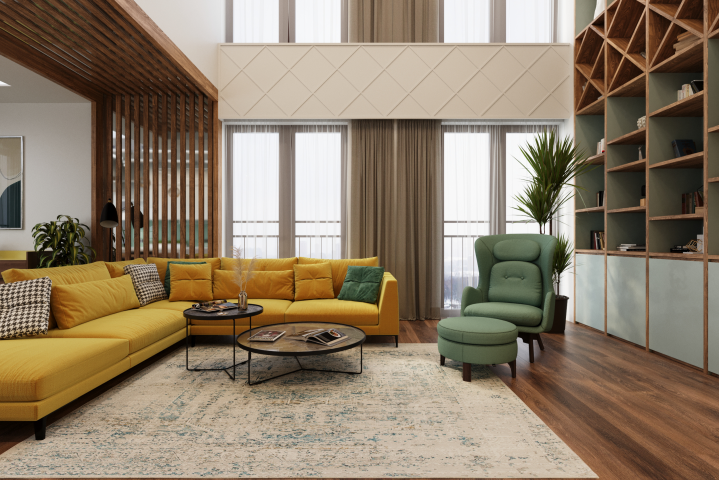 Визуализация гостиной в скандинавском стиле 3D max, Corona, PS
