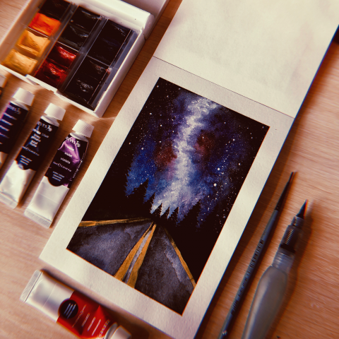 Рисунок «Ночная дорога»