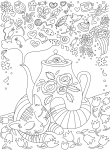 Кошечка. Раскраска.