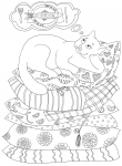 Британская кошка.  Раскраска.