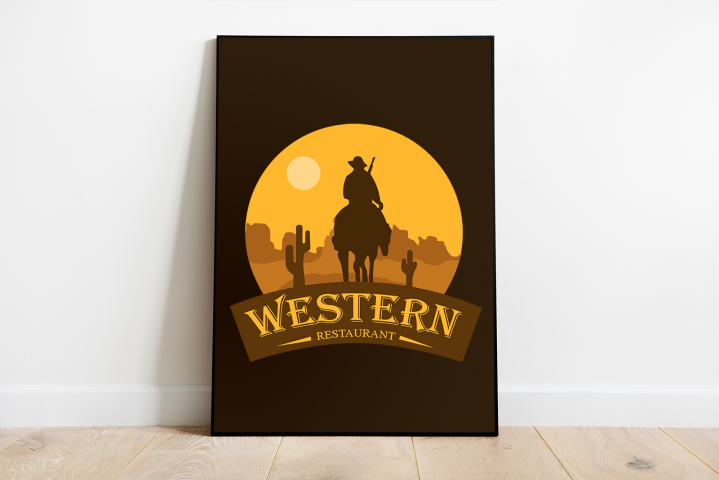 Логотип для ресторана в стиле Wild Western