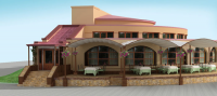 Дизайн фасада кафе (визуализация 3D Max+V-ray)