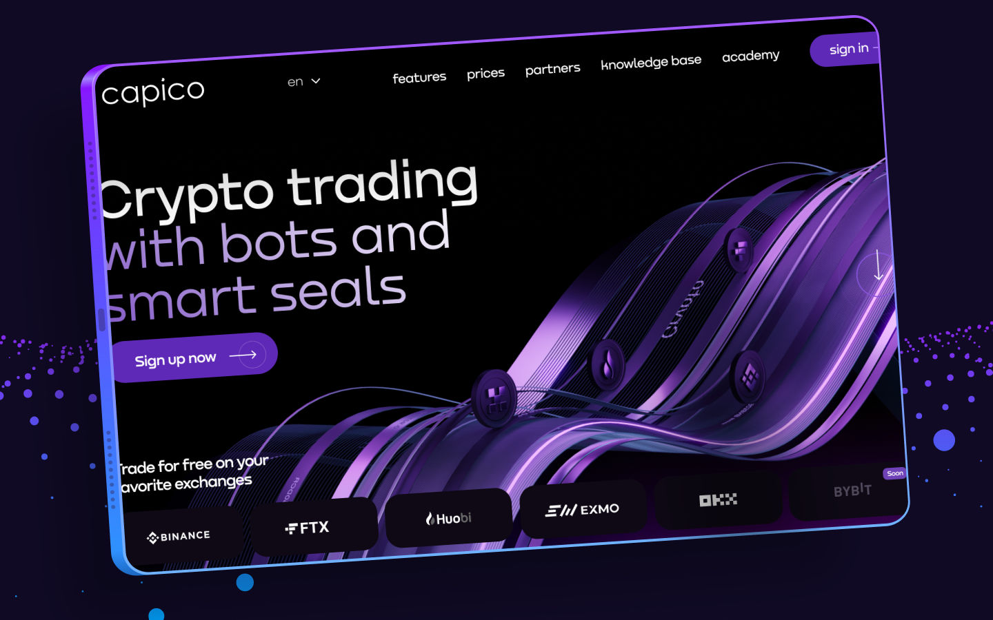 Crypto landing page