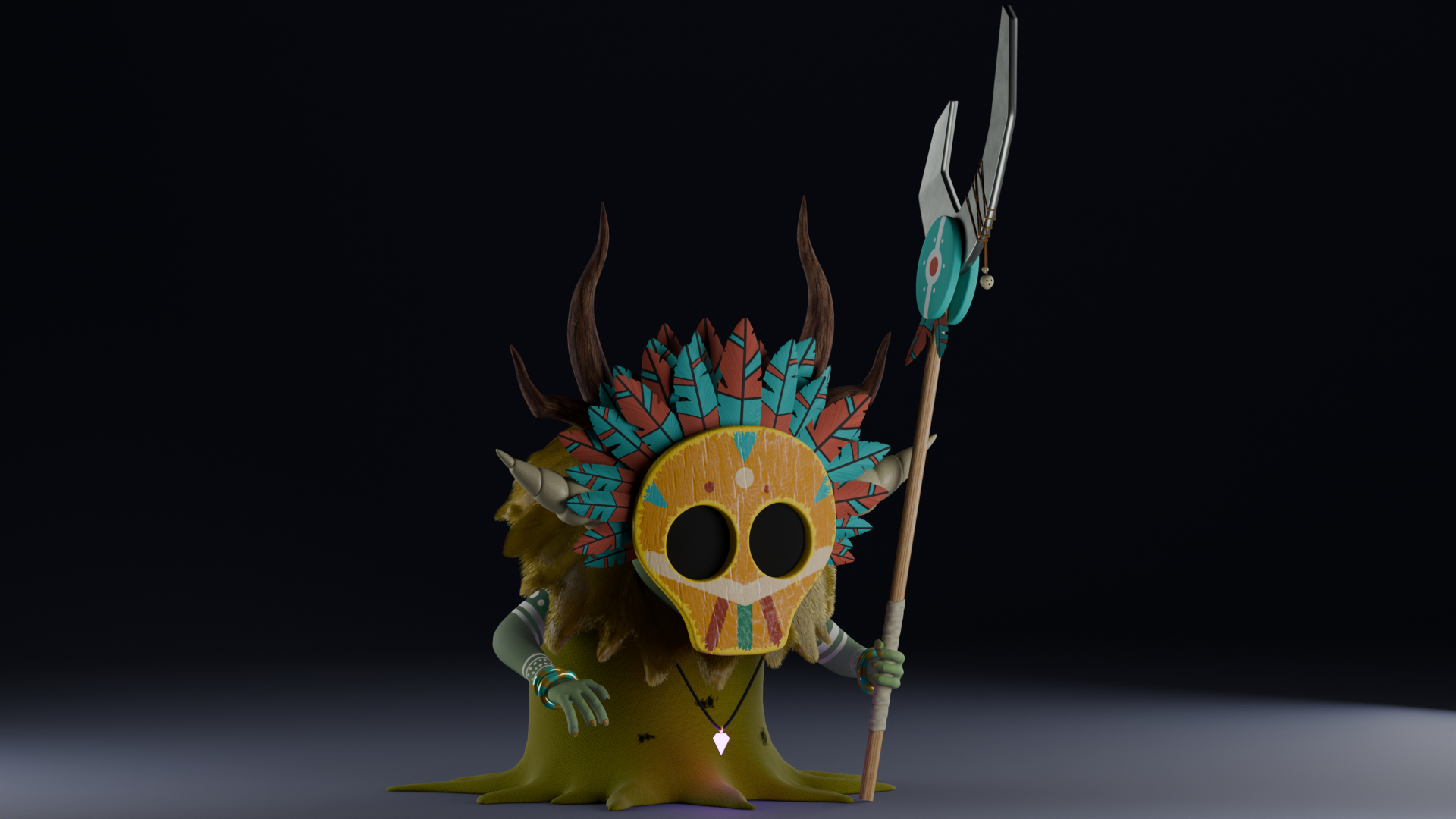3D модель Орка-Шамана в Blender3D