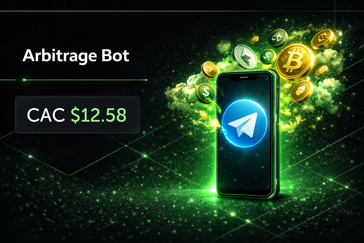 Реклама Crypto Arbitrage Bot | 1200 регистраций!