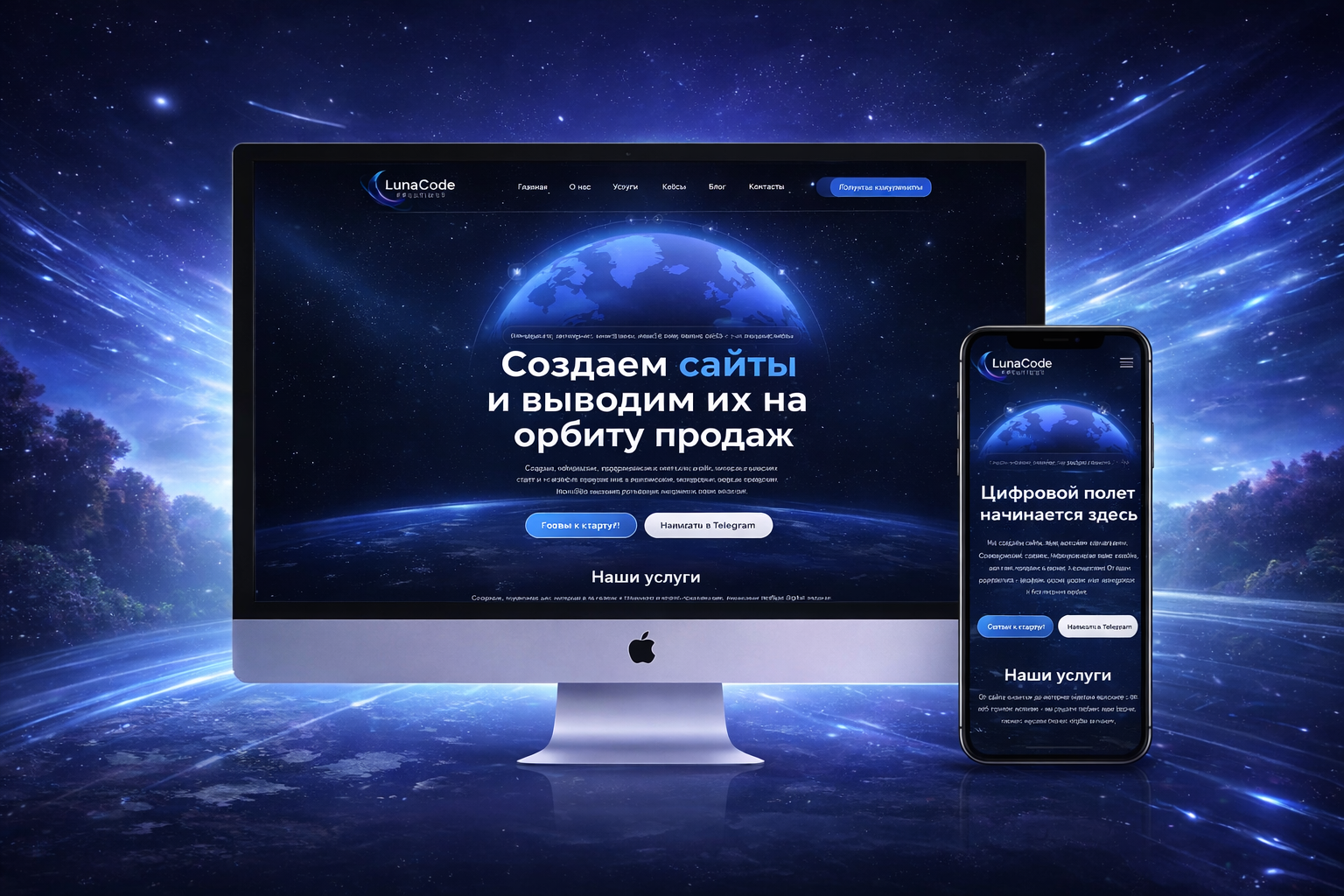 Сайт для веб-студии LunaCode