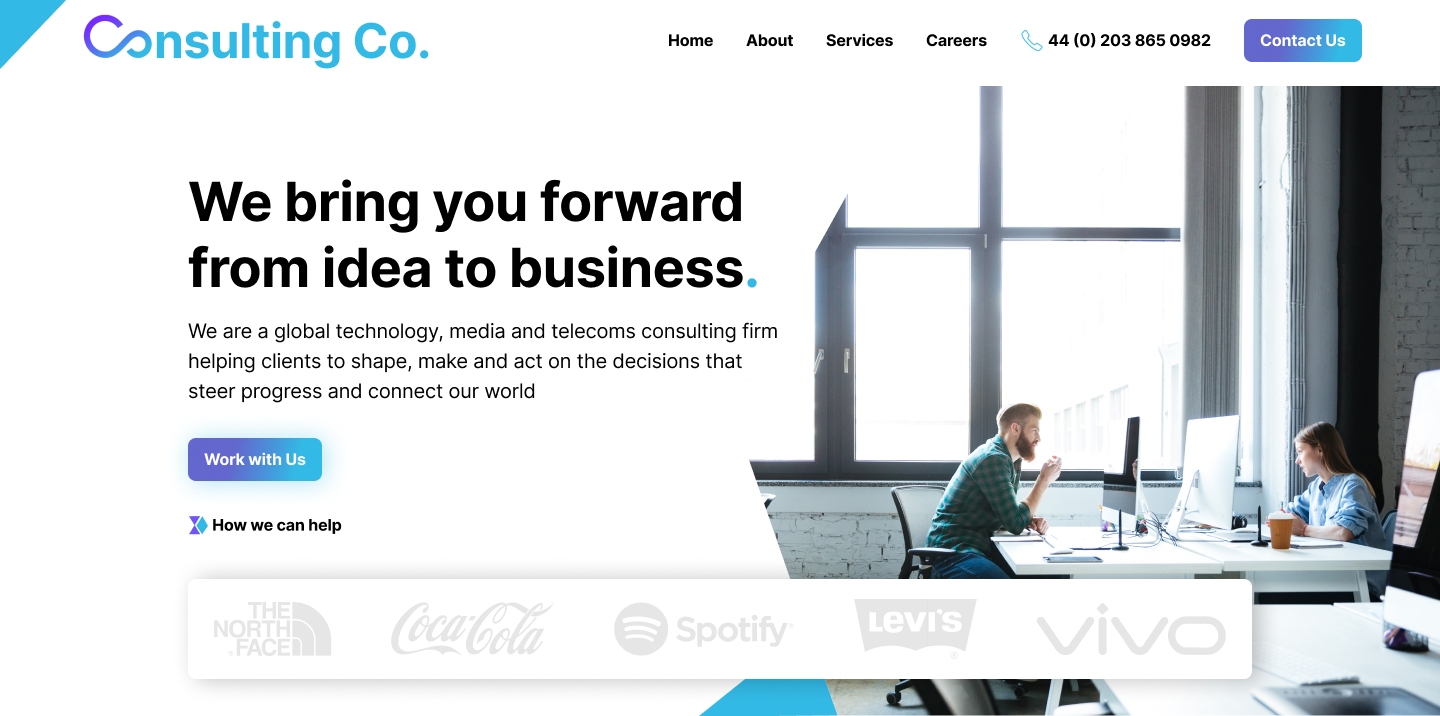 Лендинг для консалтинговой компании Consulting Co.
