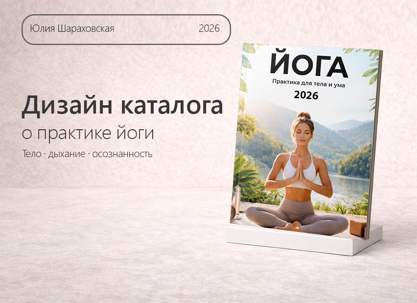 Дизайн многостраничного каталога о йоге