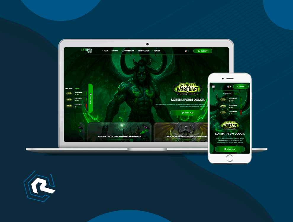 Дизайн и верстка сайтов с вариативным оформлением для WorldOfWarcraft