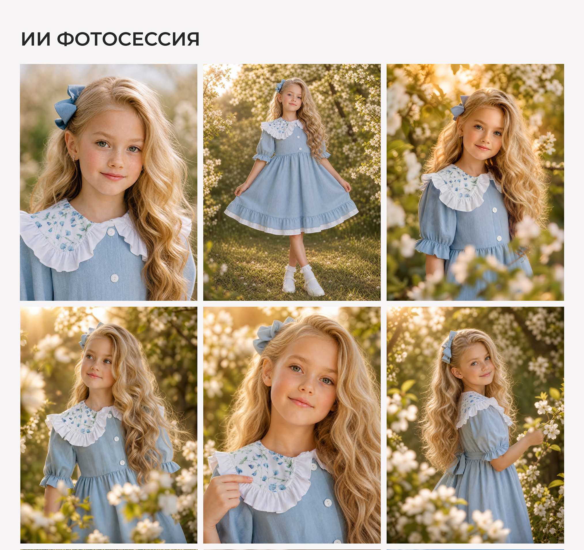 ИИ-фотосессия для бренда детской одежды «В облаках» — карточки товара для Wildberries и Ozon