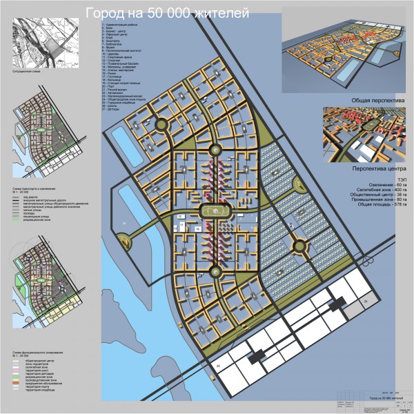 Проект города на 100 тысяч жителей