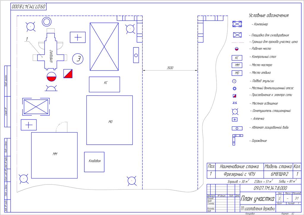 Указан план участка. План участка цеха чертеж. План схема производственного участка. Планировка участка механического цеха чертеж. Условное обозначение оборудования на планировке цеха.