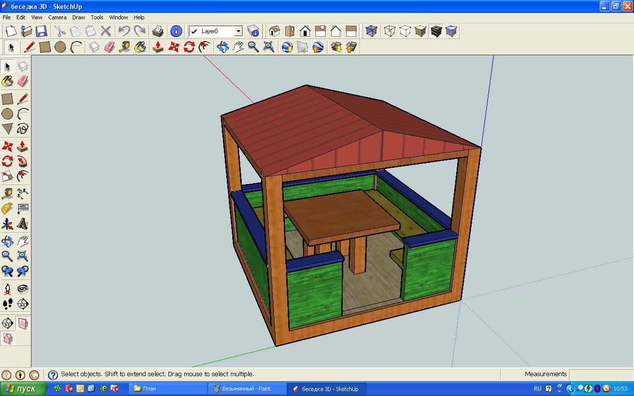 Sketchup проект беседки