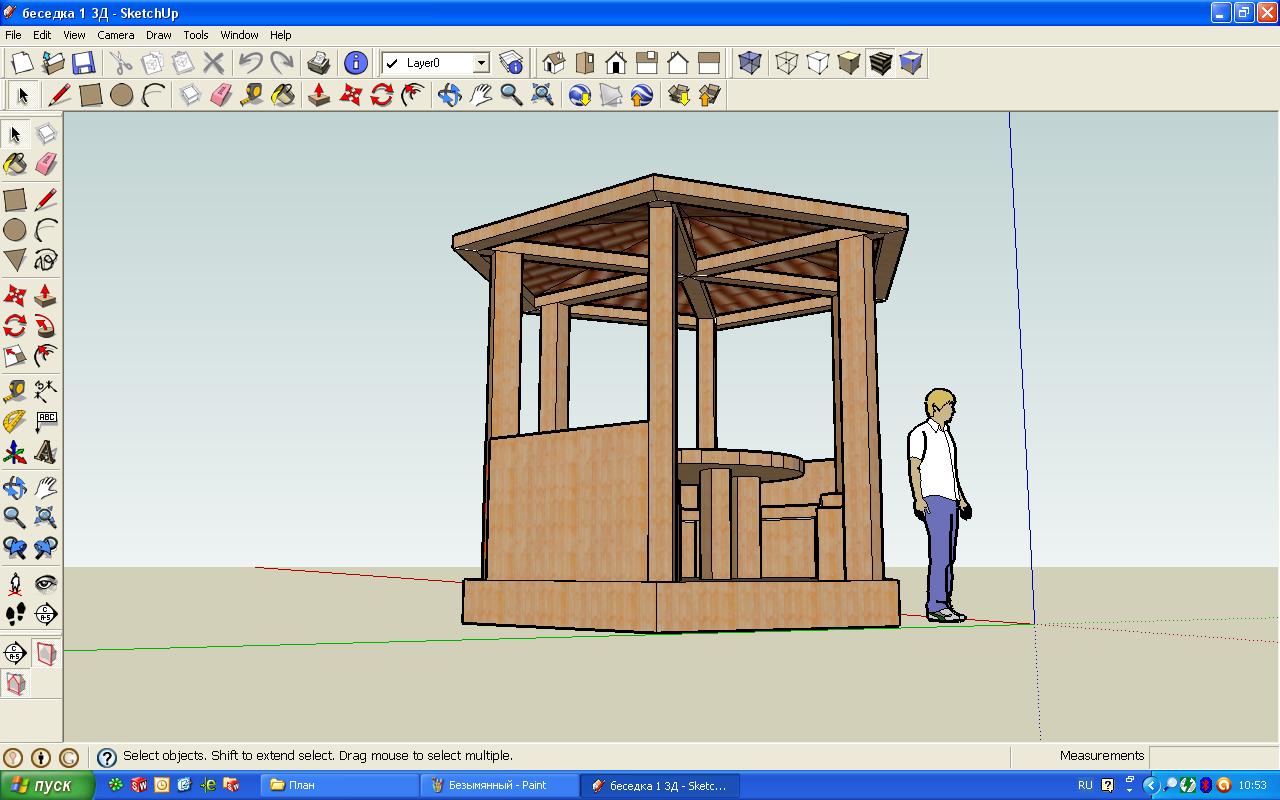 3d sketchup конструкция беседки - Фрилансер Сергей Serj777 - Портфолио -  Работа #954328