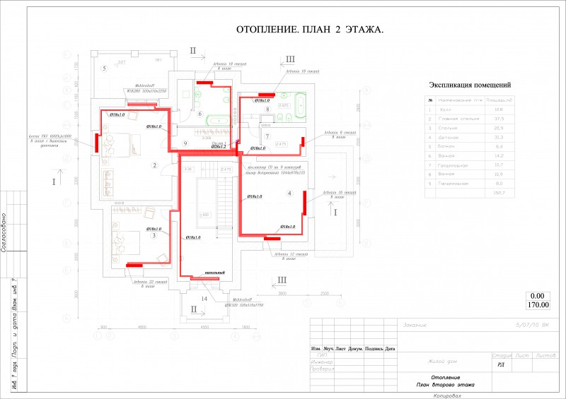 Система отопления план