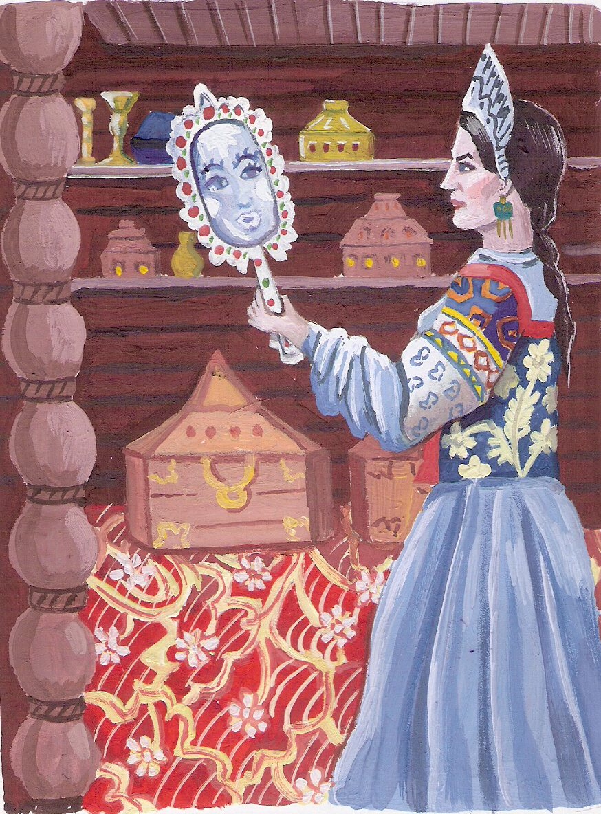 Первая иллюстрация к книге Сказки Пушкина: Раскраска для детей 5-6 лет