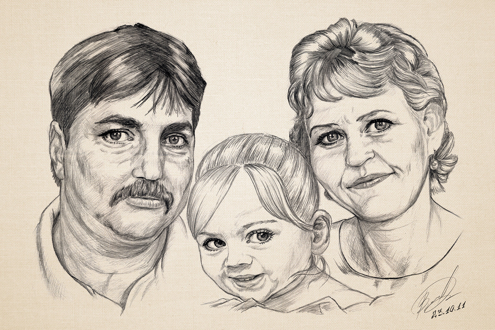 Портрет семьи фломастерами