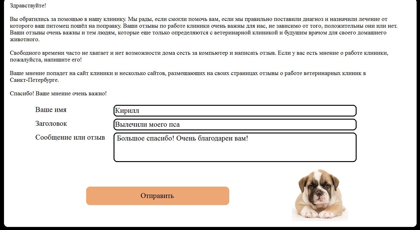 Программа авторазмещения отзывов о ветеринарной клинике - Фрилансер Вадим  Литвинов vadlit - Портфолио - Работа #2100158