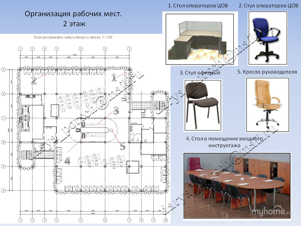 Кресло офисное в плане