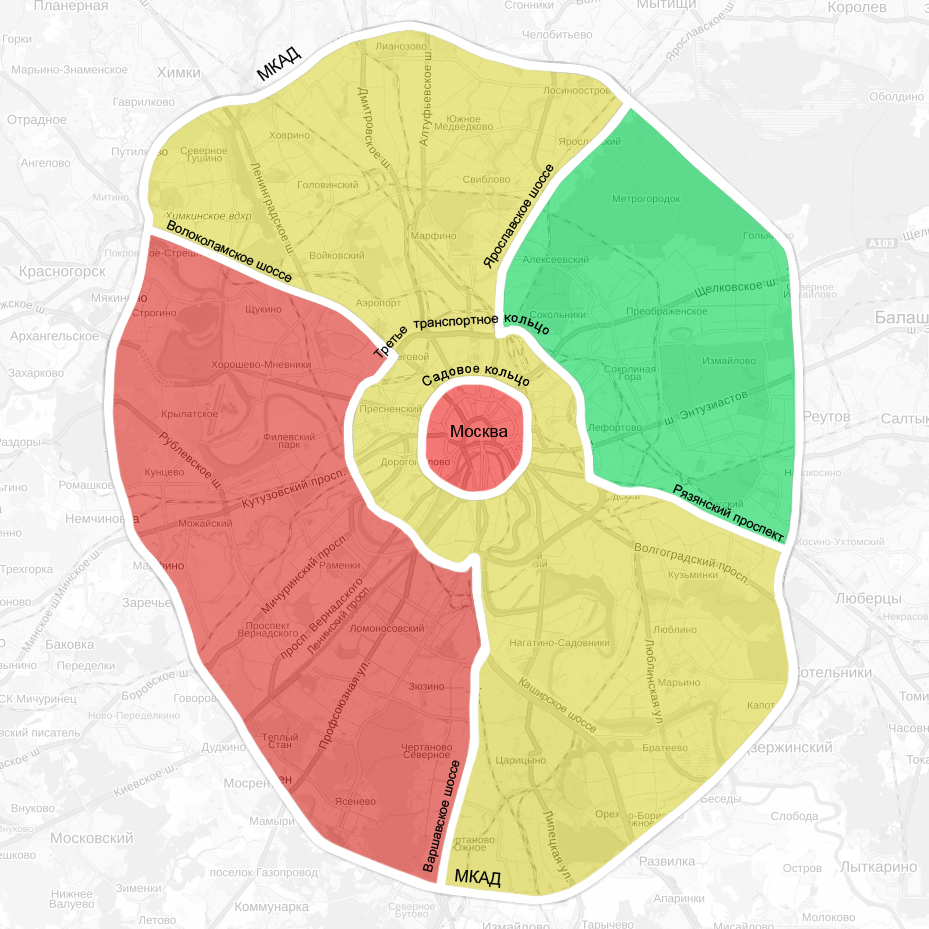 Лучшие районы москвы карта