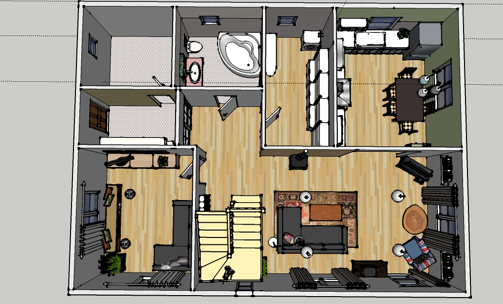 План квартиры в sketchup