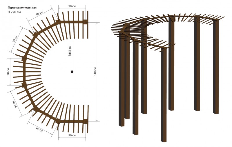 Пергола проект и чертежи