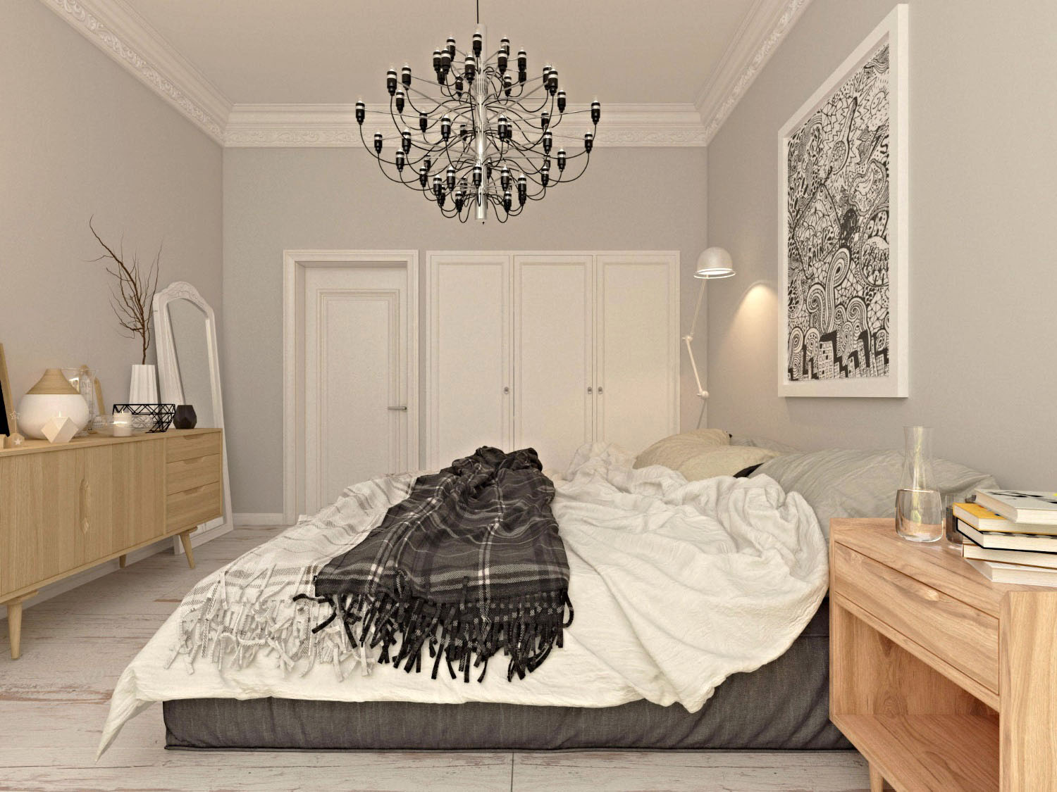 светильники для спальни в скандинавском стиле