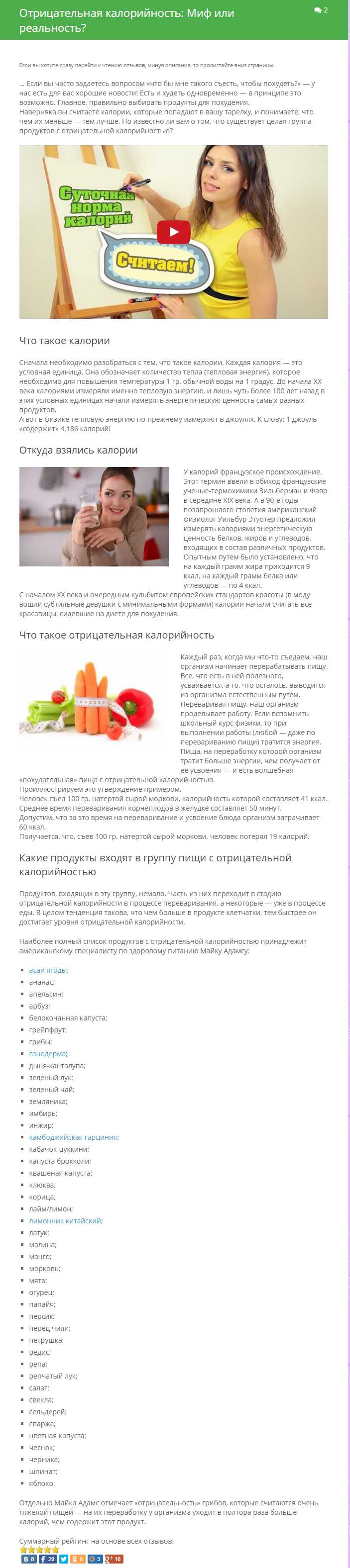 В блог о похудении. Продукты с отрицательной калорийностью - Фрилансер  Вероника Чурсина bhumi - Портфолио - Работа #2701296