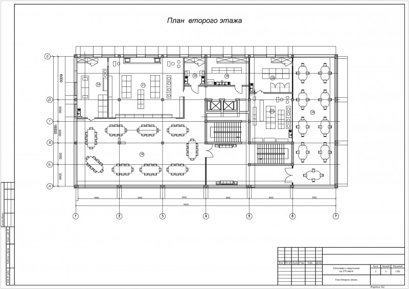 Планировка столовой чертеж