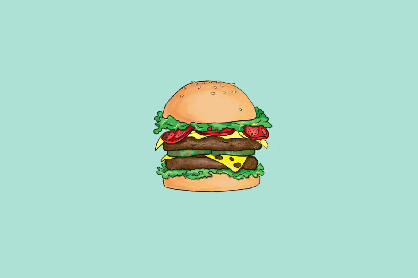 Burger illustration Procreate
