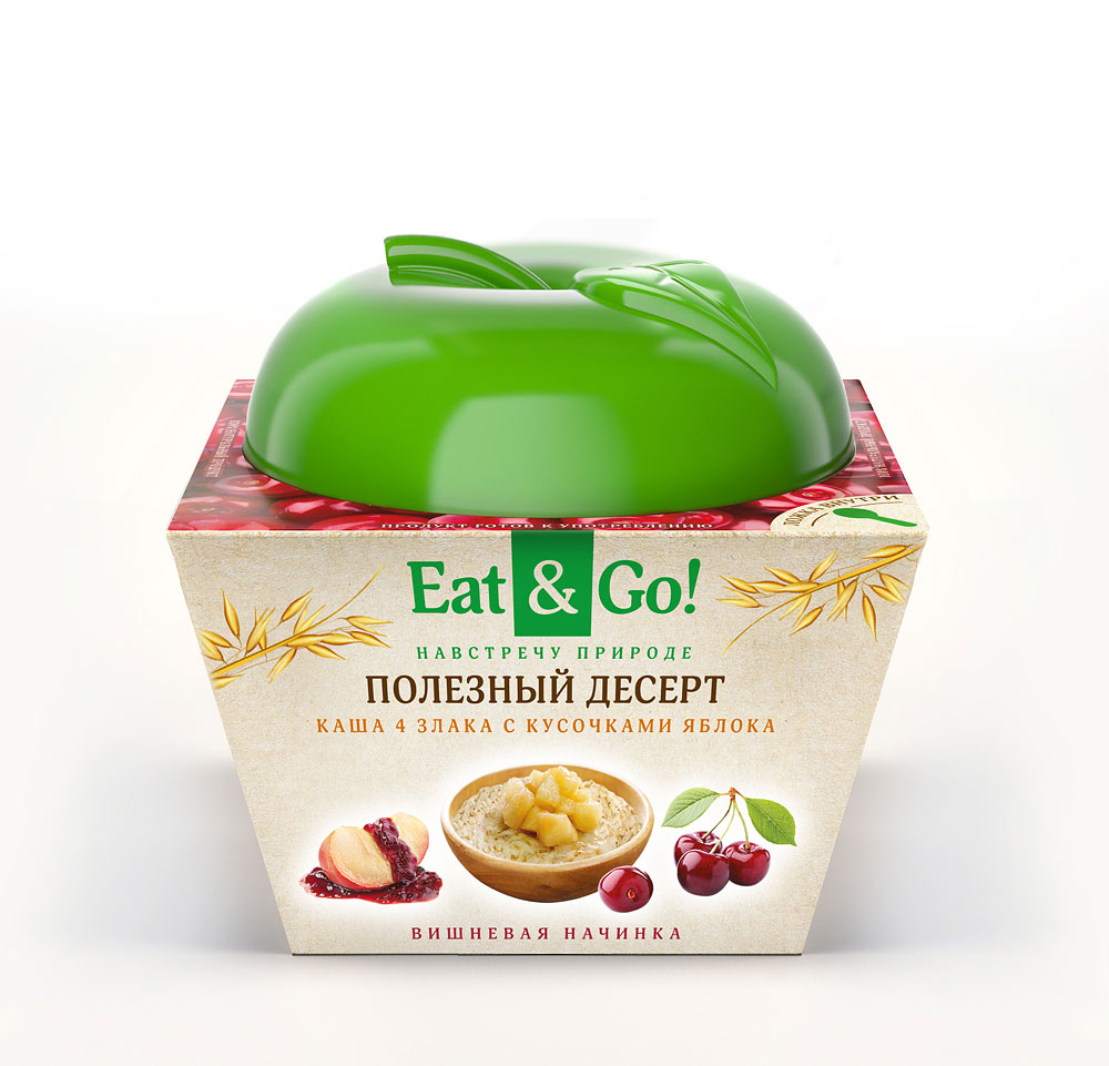 Десерт полезный eat go каша овсяная с кусочками яблоканачинка мед 225г