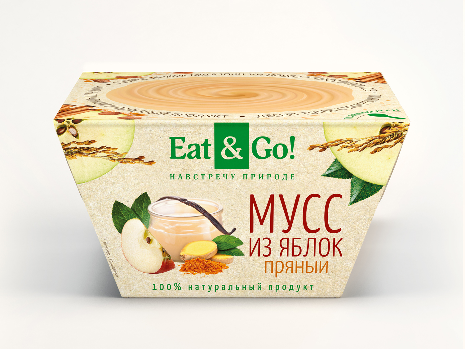 Десерт полезный eat go каша овсяная с кусочками яблоканачинка мед 225г