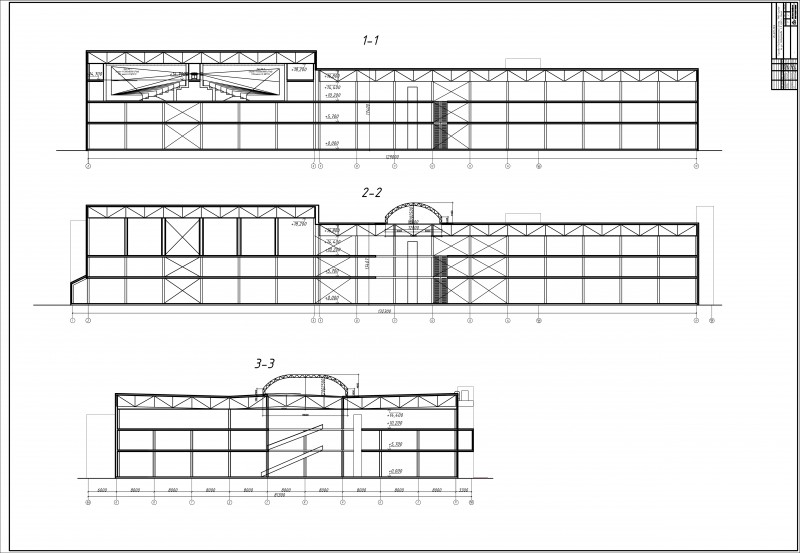 Кинотеатр разрез чертеж