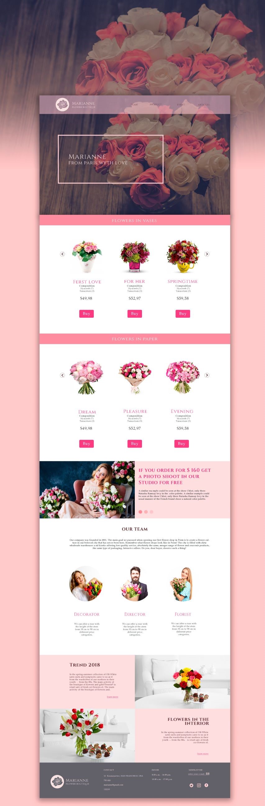 Landing page of flower shop - Фрилансер Юлия yuliyasmerdova - Портфолио -  Работа #3518830